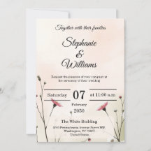 Elegant minimalistisk typografi bröllopsinbjudan