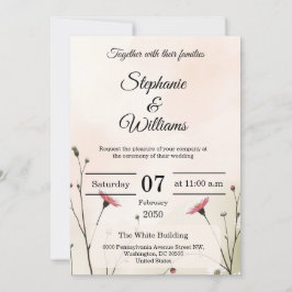 Elegant minimalistisk typografi bröllopsinbjudan inbjudningar