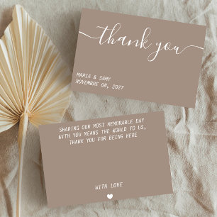 Elegant minimalistisk typografi tackkort tack kort