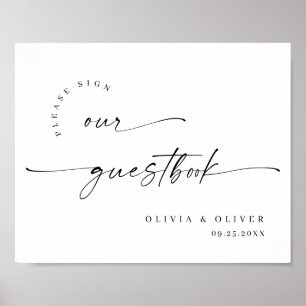 Elegant Minimalistisk välkomstlista Bröllop Callig Poster