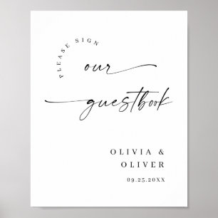Elegant Minimalistisk välkomstlista Bröllop Callig Poster