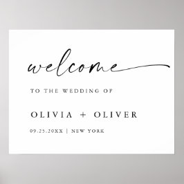 Elegant Minimalistisk välkomstlista Bröllop Callig Poster