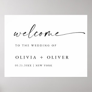 Elegant Minimalistisk välkomstlista Bröllop Callig Poster