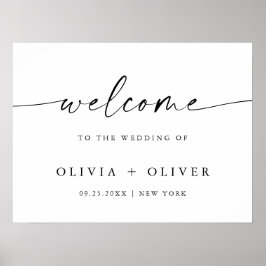 Elegant Minimalistisk välkomstlista Bröllop Callig Poster