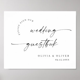 Elegant Minimalistisk välkomstlista Bröllop Callig Poster