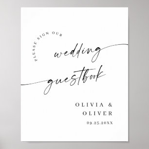 Elegant Minimalistisk välkomstlista Bröllop Callig Poster