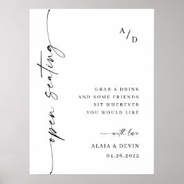 Elegant Minimalistisk välkomstlista Bröllop Callig Poster