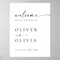 Elegant Minimalistisk välkomstlista Bröllop Callig