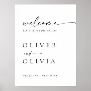 Elegant Minimalistisk välkomstlista Bröllop Callig Poster