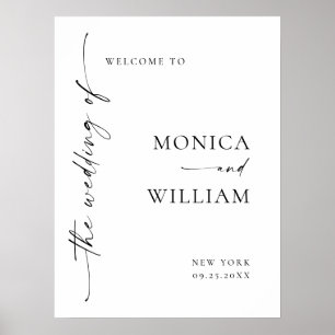Elegant Minimalistisk välkomstlista Bröllop Callig Poster
