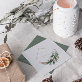 Elegant Minimalistisk vattenfärgsutandning vid jul Julkort
