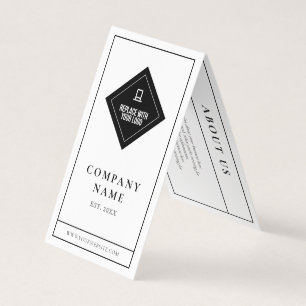 Elegant Minimalistisk vit svart Märkre för din L Visitkort