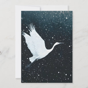 Elegant Minimalistisk Zen Crane Flight Julkort