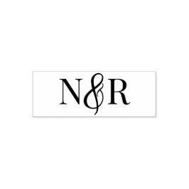 Elegant Minimalistiskt Ampersand Bröllop Monogram Självfärgande Stämpel