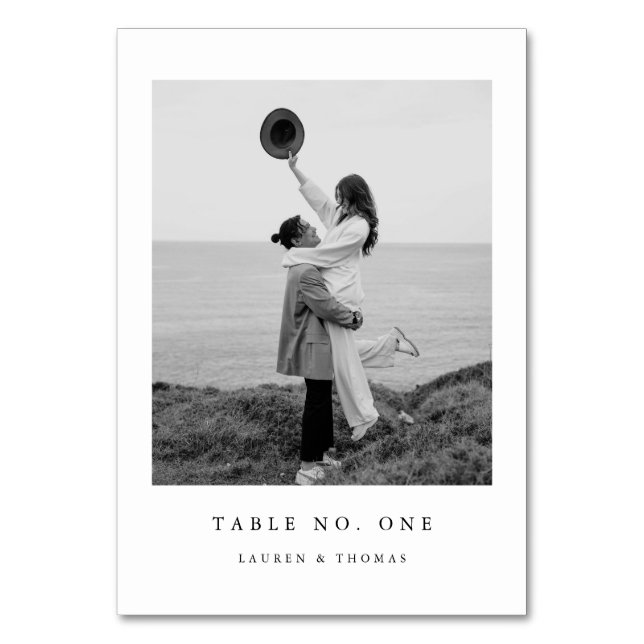 Elegant minimalistiskt Bröllop-Bordsnummer med fot Bordsnummer (Framsidan)