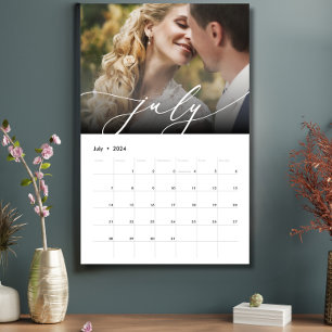 Elegant - minimalistiskt Bröllop Modern fotoskript Kalender