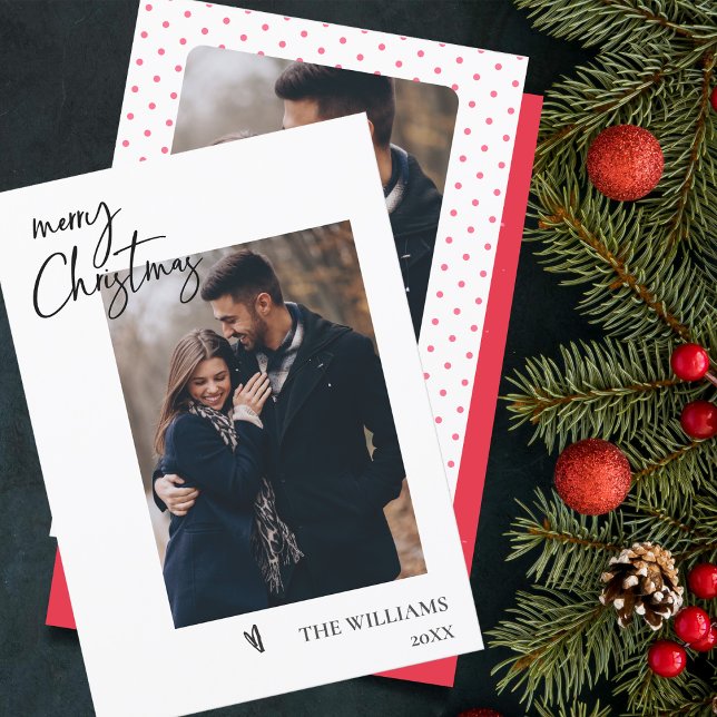 Elegant - minimalistiskt enkelt foto för God jul (Elegant Minimalist Simple Merry Christmas Photo Cards)