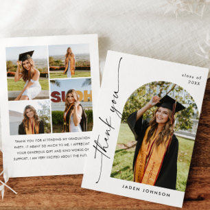 Elegant - minimalistiskt enkelt Studenten 5-foto Tack Kort