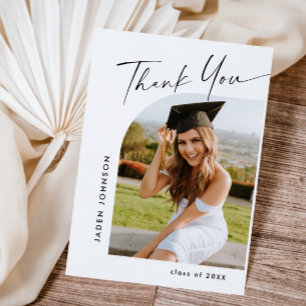 Elegant - minimalistiskt enkelt Studenten One-foto Tack Kort