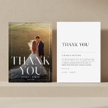 Elegant - minimalistiskt enkelt typografifoto Bröl Tack Kort<br><div class="desc">Tack för att du använder stil utan tidslängd med Eleganten Minimalist Simple Typography Photo Bröllop - tackkort, designat med elegant typografi och bröllop-favoritfoto. Med ett rent linjer och en modern, minimalistisk layout kombinerar det här kortet elegans och enkelhet för att ditt hjärtskärpa ska lyda. Enkelt anpassade, det är perfektens sätt...</div>