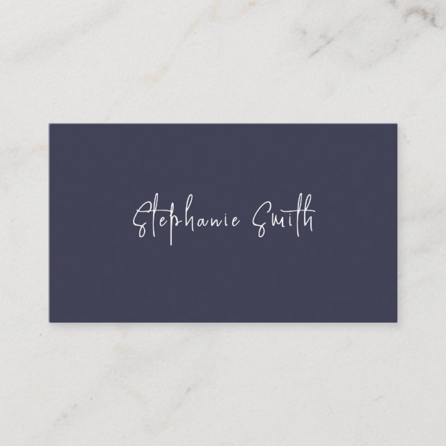 Elegant - minimalistiskt fotograf Luxe Modern Blue Visitkort (Framsida)