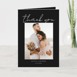 Elegant - minimalistiskt fotokort med Bröllop tack