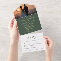 Elegant - minimalistiskt fotoRoyal Grönt Bröllop