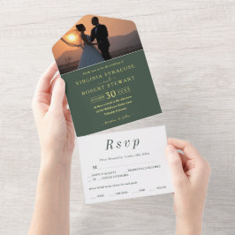 Elegant - minimalistiskt fotoRoyal Grönt Bröllop