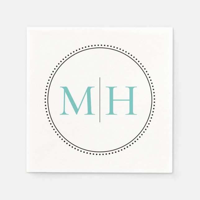 Elegant: Minimalistiskt gallerverk, Monogram Bröll Pappersservett (Framsidan)