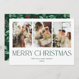 Elegant - minimalistiskt God jul 3-foto Julkort