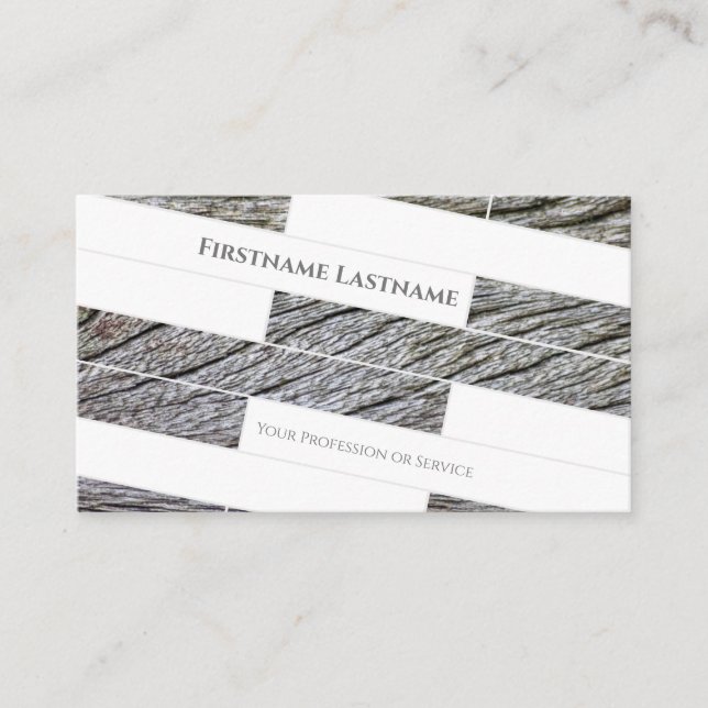 Elegant: minimalistiskt golvbeläggning av vita trä visitkort (Framsida)