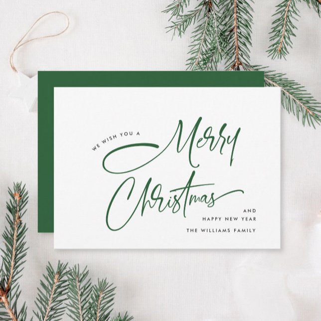 Elegant - minimalistiskt handskriftsformat God jul Julkort (Skapare uppladdad)