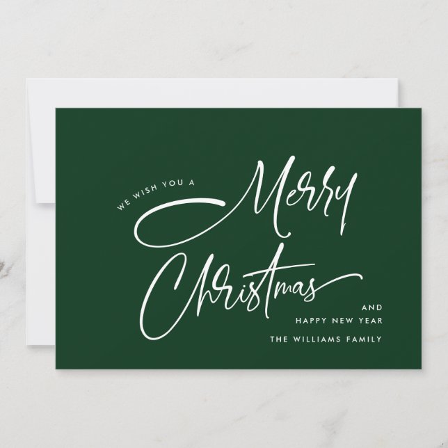 Elegant - minimalistiskt handskriftsformat God jul Julkort (Framsida)