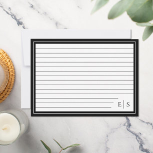 Elegant Minimalistiskt Initialer monogram normalis Anteckningskort