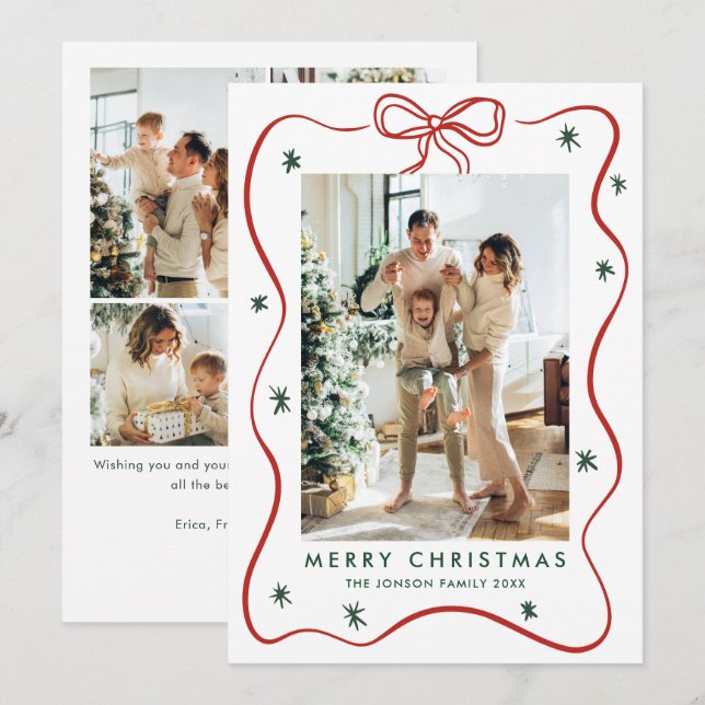 Elegant Minimalistiskt julband Bild 5 Julkort (Fram/baksida)