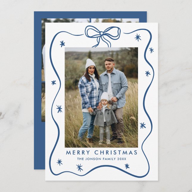 Elegant Minimalistiskt julband Bild 5 Julkort (Fram/baksida)