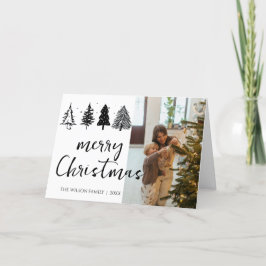 Elegant - minimalistiskt Julgran-foto Helgkort