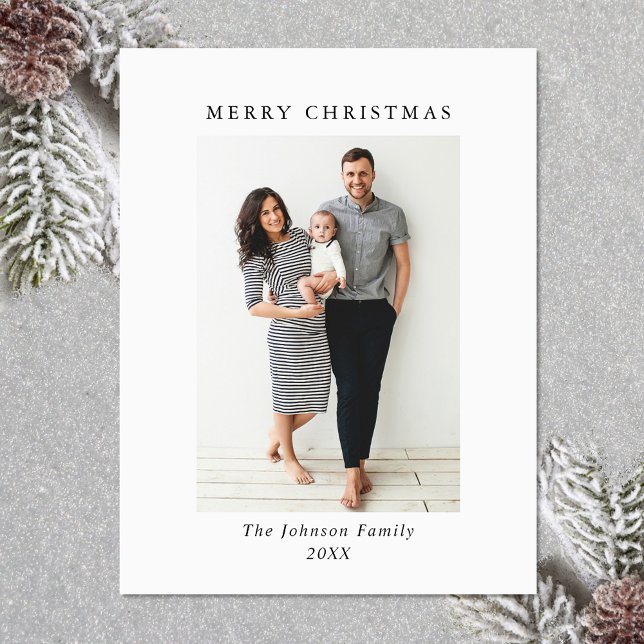 Elegant - minimalistiskt julkort (Zazzle Elegant Minimalist Christmas PHOTO Magnetic Card)
