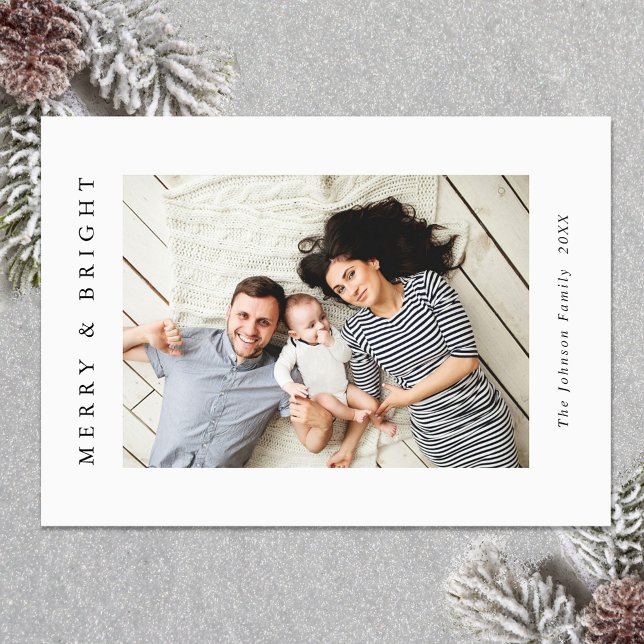 Elegant - minimalistiskt julkort (Zazzle Elegant Minimalist Christmas PHOTO Magnetic Card )