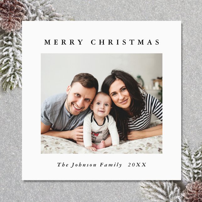 Elegant - minimalistiskt julkort (Zazzle Elegant Minimalist Christmas PHOTO Magnetic Card )