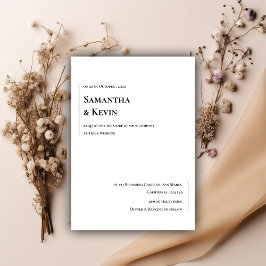 Elegant - minimalistiskt klassiskt vitt på Svarta Inbjudningar