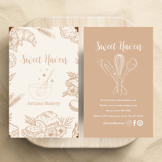  Elegant - minimalistiskt kokande Utensil-bakverk Visitkort (Skapare uppladdad)