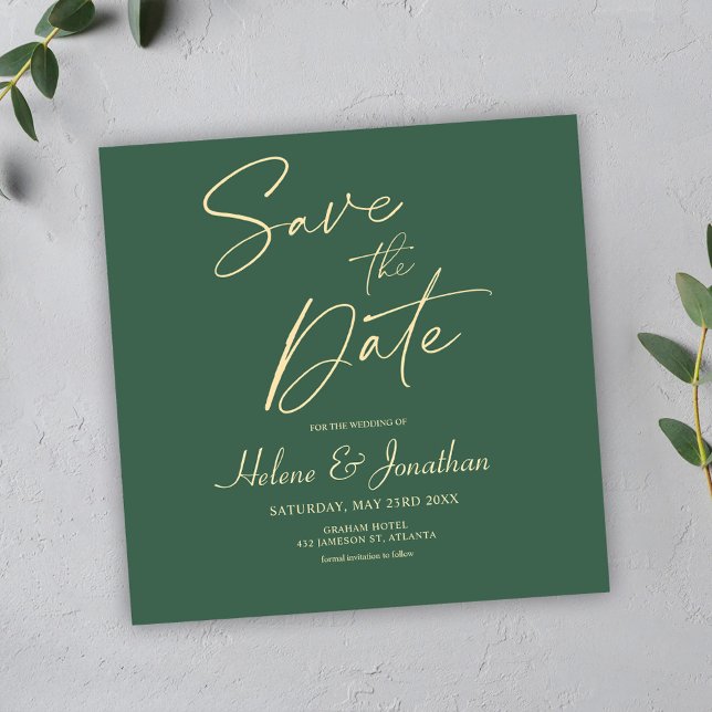Elegant - minimalistiskt Modern Bröllop spara datu (Elegant Minimalist Modern Wedding Save The Date)