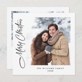 Elegant - minimalistiskt Modern jul 2-foto Julkort