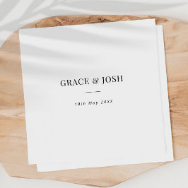 Elegant Minimalistiskt par Namn Bröllop Pappersservett