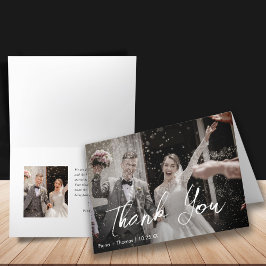 Elegant - minimalistiskt Personligt bröllp-foto Tack Kort