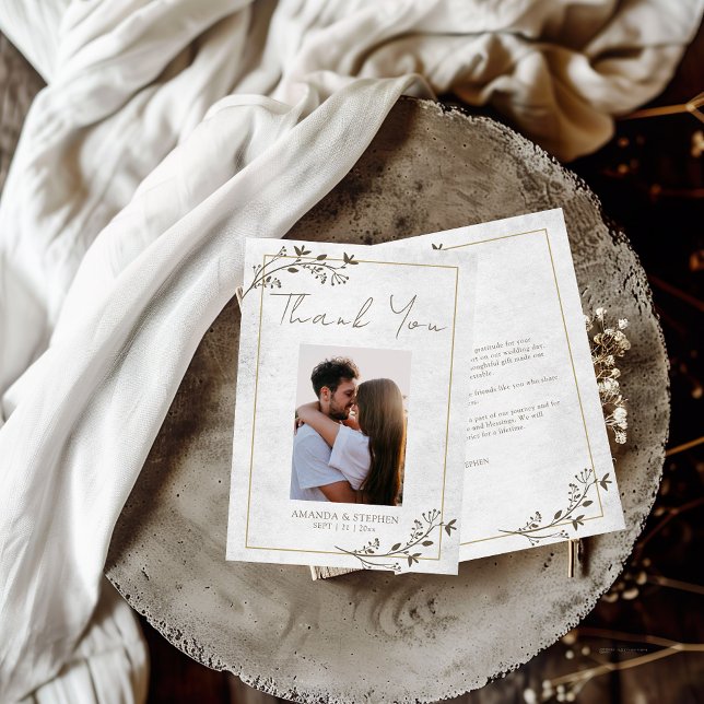 Elegant - minimalistiskt Ram-kort med enkelt tack Kort (Skapare uppladdad)