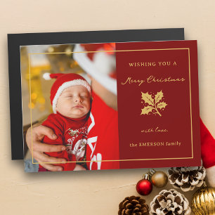 Elegant - minimalistiskt rött/Guld-foto