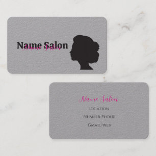 Elegant Minimalistiskt salon med Woman Silhouette Visitkort