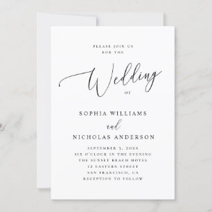 Elegant - minimalistiskt skript Bröllop   Formell  Inbjudningar
